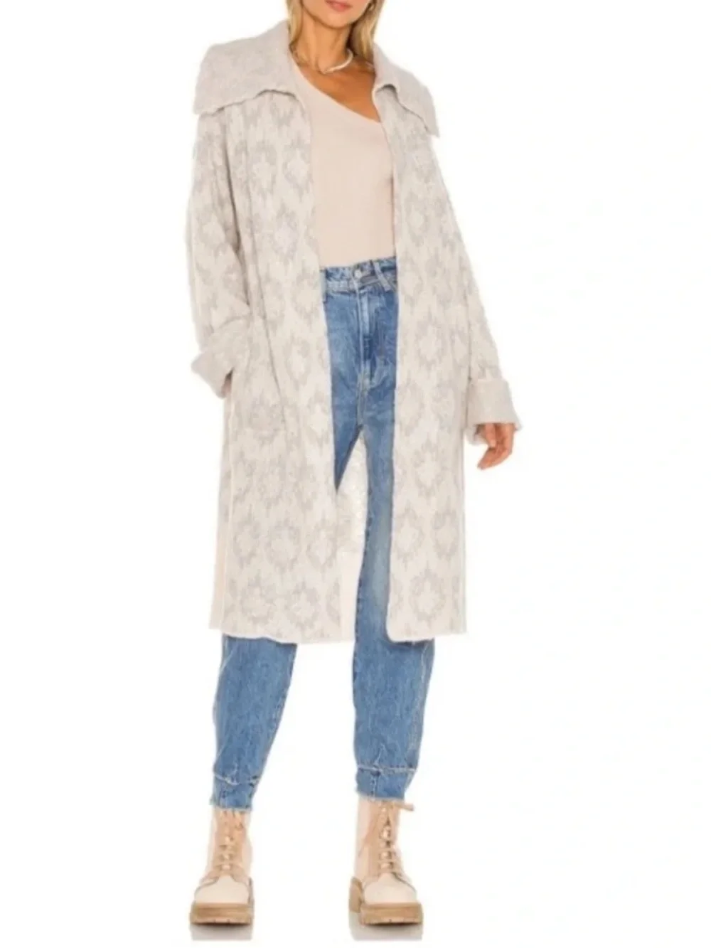 NWOT - Free People - Like a Diamond Sweater Coat in Icy Diamond ❄️